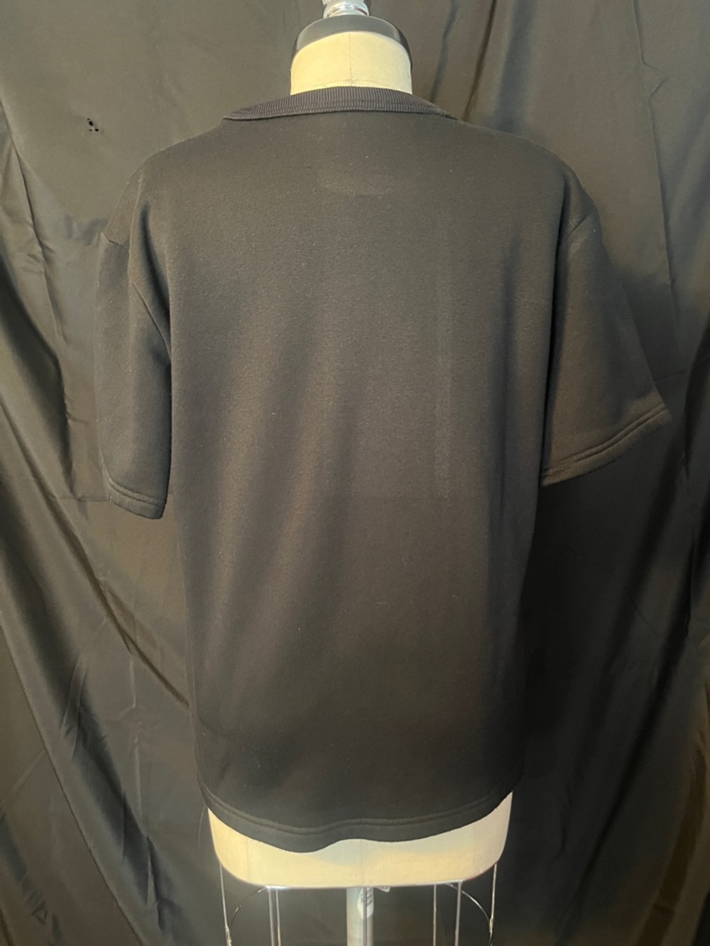 Men's Two-Tone Black and White Crewneck Sweat Shirt - Picture 4 of 5